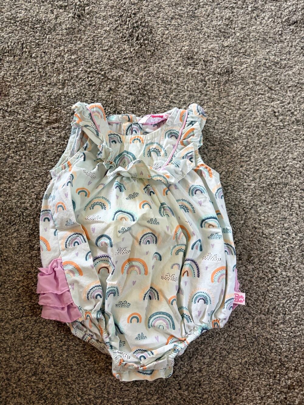 Ruffle Butts girls 3-6 month rainbow outfit